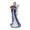 12" Asian Elegant Blue and White Angel Figurine Holding Flowers - Decorative Angel Statue